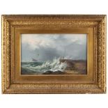 Property of a gentleman - Edward Partridge (d.1896) - 'WRECK ON THE COAST OF SUSSEX' - oil on board,