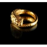 Property of a lady - a Thai yellow gold (tests 22ct +) snake ring, approximately 21.0 grams, size