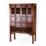 Property of a gentleman - a Chinese scholar's or marriage cabinet, 19th century, with four slatted