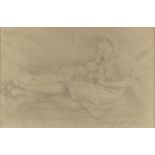 Property of a deceased estate - Anthony Devas ARA (1911-1958) - ALISON READING TO HER CHILD - pencil