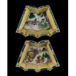 Property of a gentleman - a pair of Chinese famille verte shaped dishes, Kangxi period (1662-