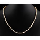 A certificated natural saltwater pearl uniform single strand necklace, the one hundred & twelve