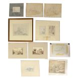 Property of a deceased estate - a group of ten assorted landscape drawings including works by or