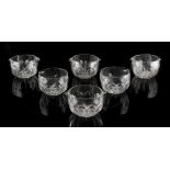 Property of a deceased estate - a set of six late 19th / early 20th century cut clear glass double