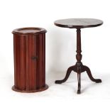 Property of a deceased estate - a George III oak circular topped tripod occasional table; together