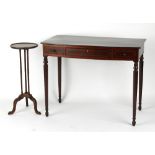 Property of a gentleman - a mahogany & strung bow-fronted side table with frieze drawer flanked by