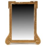 Property of a lady of title - a George II style giltwood wall mirror, late 19th century, of scrolled