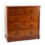 Property of a gentleman - a Victorian mahogany chest of two short & three long graduated drawers,