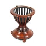 Property of a gentleman - a 19th century Dutch walnut & boxwood strung kettle stand, of basket form,