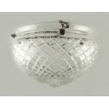 Property of a deceased estate - early 20th century cut glass ceiling light shade, 12.75ins. (32.