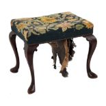 Property of a gentleman - a George II style rectangular topped stool, 18th / 19th century, with