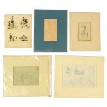 Property of a deceased estate - a group of five drawings including works by or attributed to John