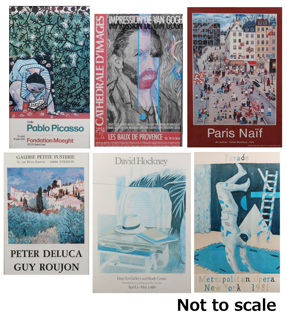 Property of a gentleman - six assorted framed exhibition posters including David Hockney (6) (see