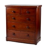 Property of a deceased estate - a Victorian mahogany chest of two short & three long drawers, with