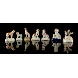 Property of a lady - a collection of six Victorian Staffordshire models of dogs including a pair