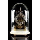 Property of a gentleman - a Victorian brass skeleton clock, the single chain fusee movement striking