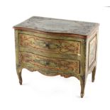 Property of a gentleman - a late 19th century Italian painted table cabinet modelled as a serpentine