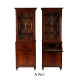 Property of a gentleman - a pair of early 19th century George III mahogany bookcases with ebony