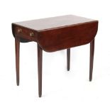 Property of a lady - an early 19th century George III mahogany pembroke table, with end drawer, on