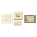 Property of a deceased estate - a group of four assorted marine drawings including works by or