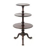 Property of a lady - an early George III mahogany circular three tier dumb waiter, circa 1770,