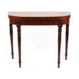 Property of a lady - an early 19th century George IV mahogany & crossbanded 'D'-shaped foldover