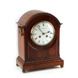 Property of a deceased estate - an Edwardian mahogany bracket clock with egg & dart moulding &