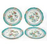 Property of a deceased estate - a set of four Minton & Boyle Felspar Porcelain plates, circa 1836-