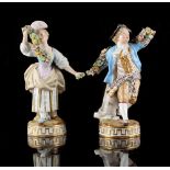 Property of a lady - a pair of Meissen garland figures, circa 1880, after the models by Michel