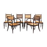Property of a lady - a set of six early 19th century Regency period faux rosewood dining chairs