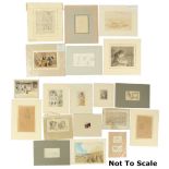 Property of a deceased estate - a collection of nineteen assorted drawings including works by or