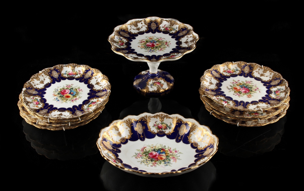 Property of a lady - a late 19th century Royal Doulton 10-piece part dessert service, comprising a