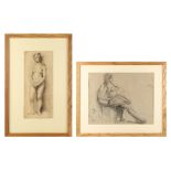 Late 19th / early 20th century Continental school - STUDIES OF A SEATED GIRL and STANDING FEMALE