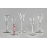 Property of a lady - four assorted 18th century drinking glasses including two with opaque twist
