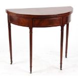 Property of a lady - an early 19th century George IV mahogany & crossbanded demi-lune foldover