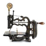 Property of a lady - an early James Galloway Weir 'The Globe' sewing machine, circa 1870, stamped '