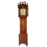 Property of a gentleman - a George III oak & mahogany 8-day striking longcase clock, with swan-
