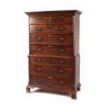 Property of a gentleman - an 18th century George III mahogany tallboy or chest-on-chest, with reeded