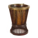 Property of a gentleman - an early 19th century Regency period mahogany spindle bucket, with brass