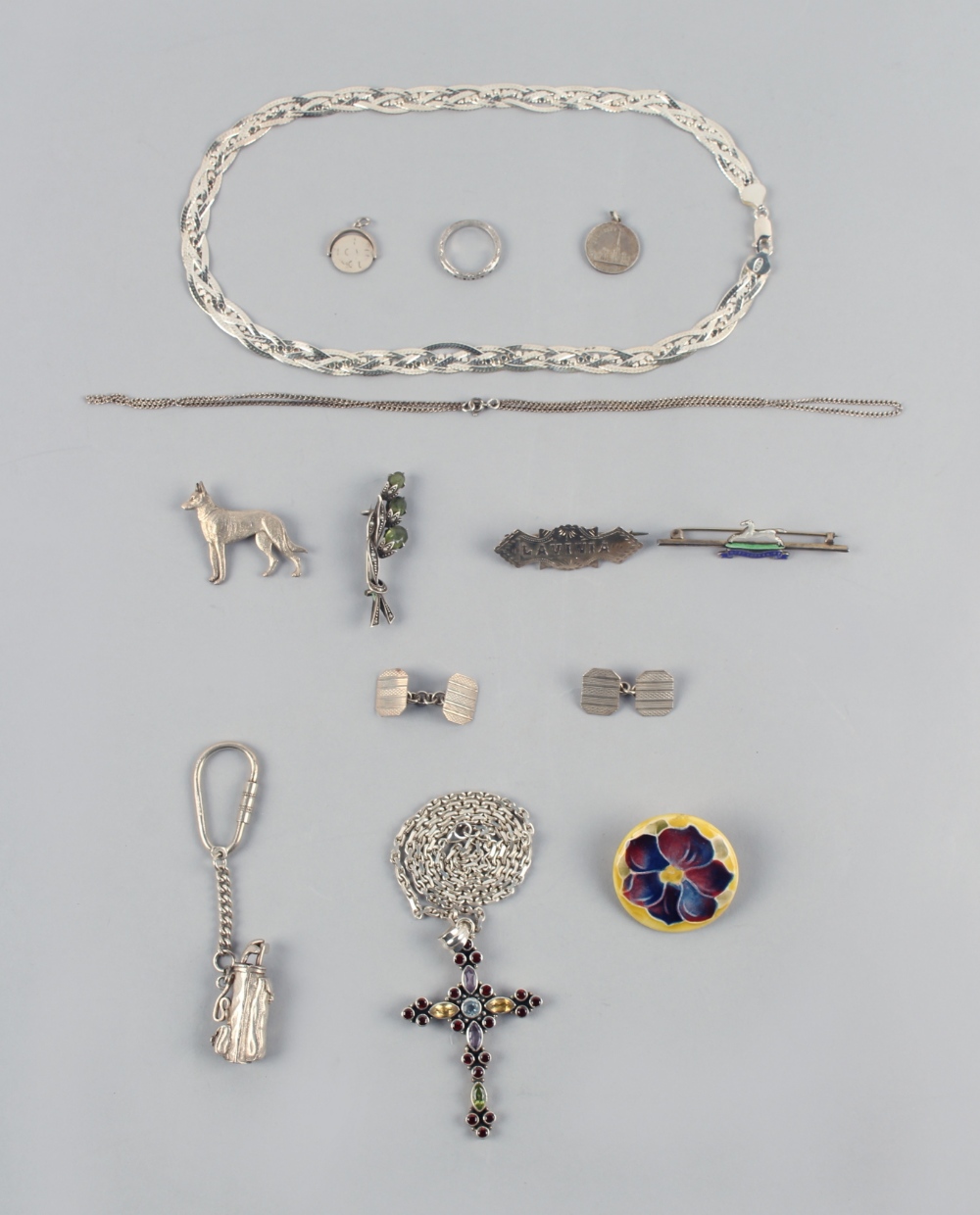 Property of a lady - a bag containing assorted jewellery, mostly silver (a lot) (see illustration).