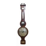 Property of a lady - a rosewood cased banjo barometer, second quarter 19th century, with swan-neck