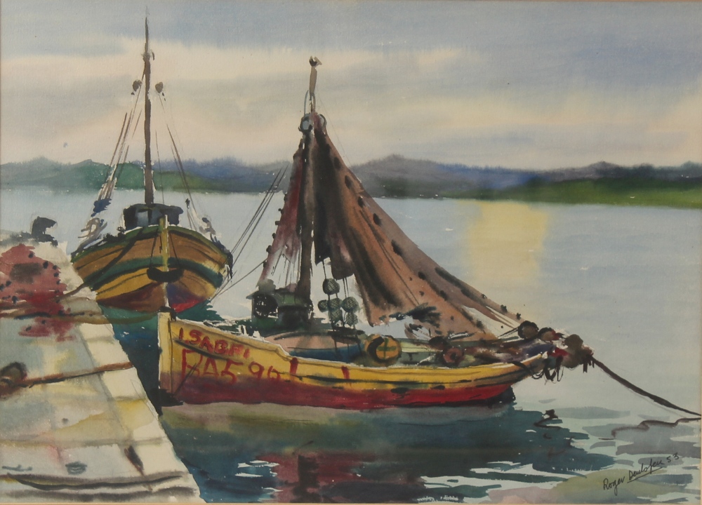 Property of a gentleman - Roger Deulofeu (20th century) - FISHING BOATS - watercolour, 12.4 by 17.