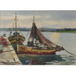 Property of a gentleman - Roger Deulofeu (20th century) - FISHING BOATS - watercolour, 12.4 by 17.