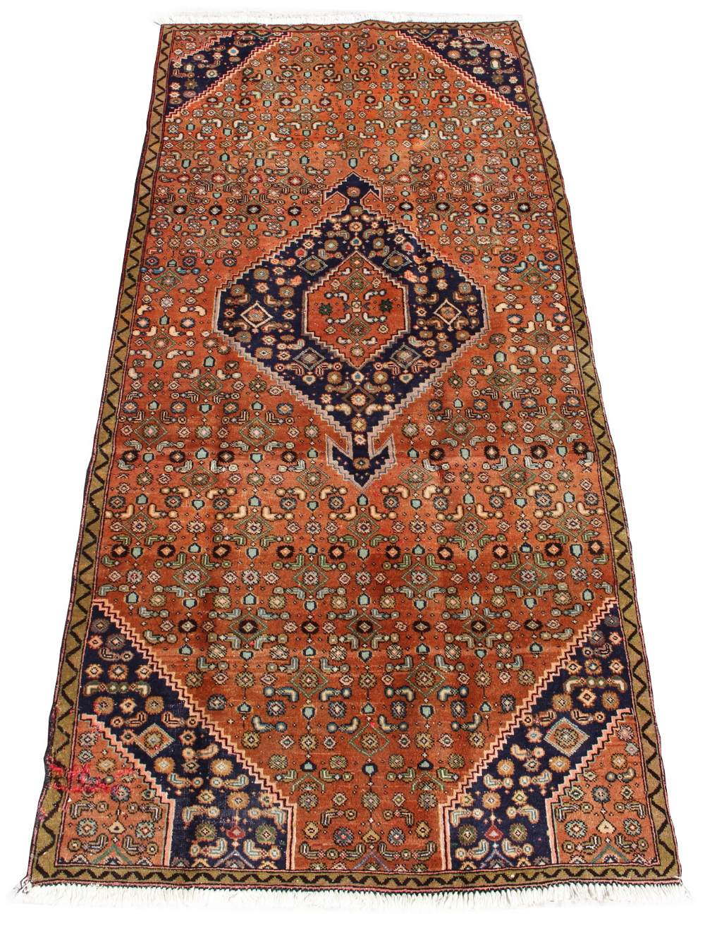 An Ardebil woollen hand-made runner with beige ground, 102 by 49ins. (260 by 125cms.) (see