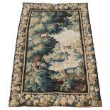 Property of a gentleman - a Flemish verdure tapestry depicting two swans on a lake with a house