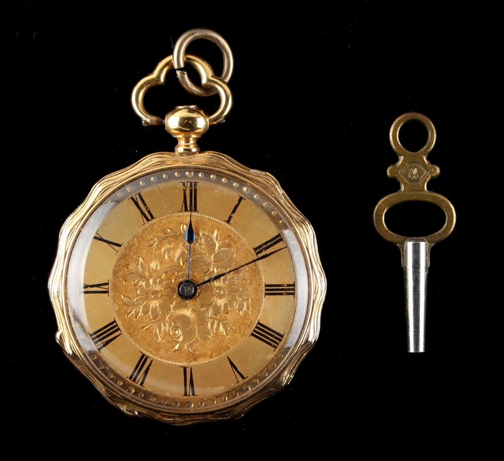 Property of a deceased estate - a late 19th / early 20th century Swiss 18ct gold cased key wind