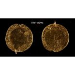 Property of a gentleman - gold coin - a Charles I gold unite (20 shillings or one pound) coin, outer