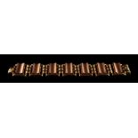 An Austrian 14ct two colour yellow & rose gold link bracelet, approximately 40.4 grams, 7.5ins. (