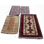 Property of a lady - an Afghan rug, 72 by 41ins. (183 by 104cms.); together with a Turkish rug;