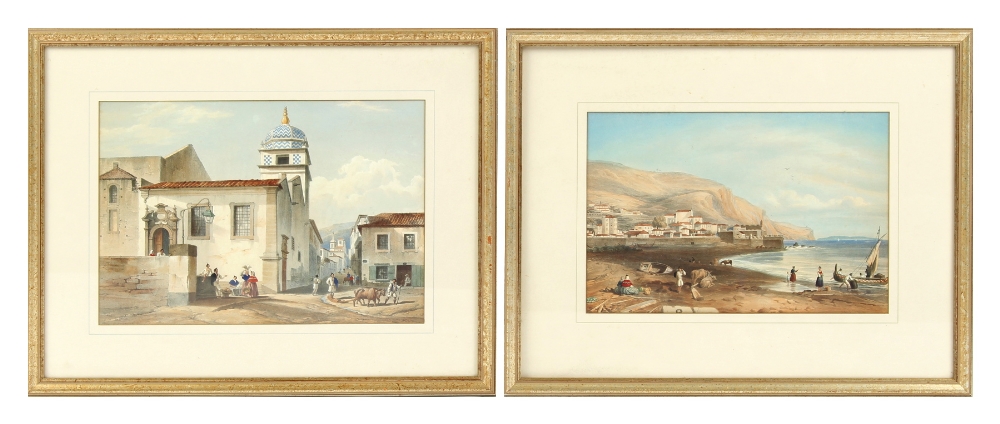 Property of a gentleman - a pair of farmed & glazed prints depicting Mediterranean scenes (2) (see